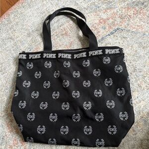 VS Pink Black Tote Bag with Logo